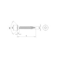 Senk-Blechschrauben I6Rd ISO 14586-rostfrei A2 T15 C...