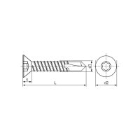 Senk-Bohrschrauben I6Rd DIN 7504O-Stahl A2 T20 4,2x16 |...