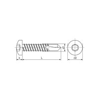 Linsen-Bohrschrauben I6Rd DIN 7504M-Stahl znb T15 3,5x25...