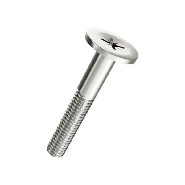 Möbelgriffschrauben Tellerkopf vernickelt M4x8mm | 200 Stück je Packung