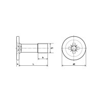 Möbelgriffschrauben Tellerkopf vernickelt M4x20mm |...