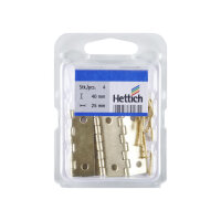 Hettich Scharnier 40 x 25 x 1 mm, vermessingt | 5...