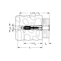 fischer DUOPOWER UniversaldübeL Nylon grau/rot 12x60...