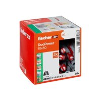 fischer DUOPOWER UniversaldübeL Nylon grau/rot 10x50 | 50 Stück je Packung