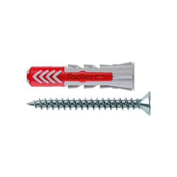 fischer DUOPOWER Universaldübel Nylon grau/rot mit Schraube 6x30 | 50 Stück je Packung