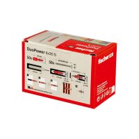 fischer DUOPOWER Universaldübel Nylon grau/rot mit Schraube 6x30 | 50 Stück je Packung