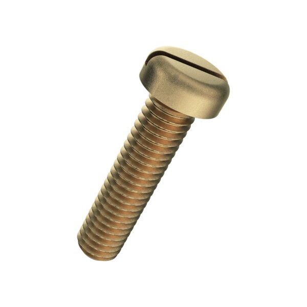 Flachkopfschrauben (Pan-Head) mit SZ DIN 85A-Messing M 3x12 | 100 Stück je Packung